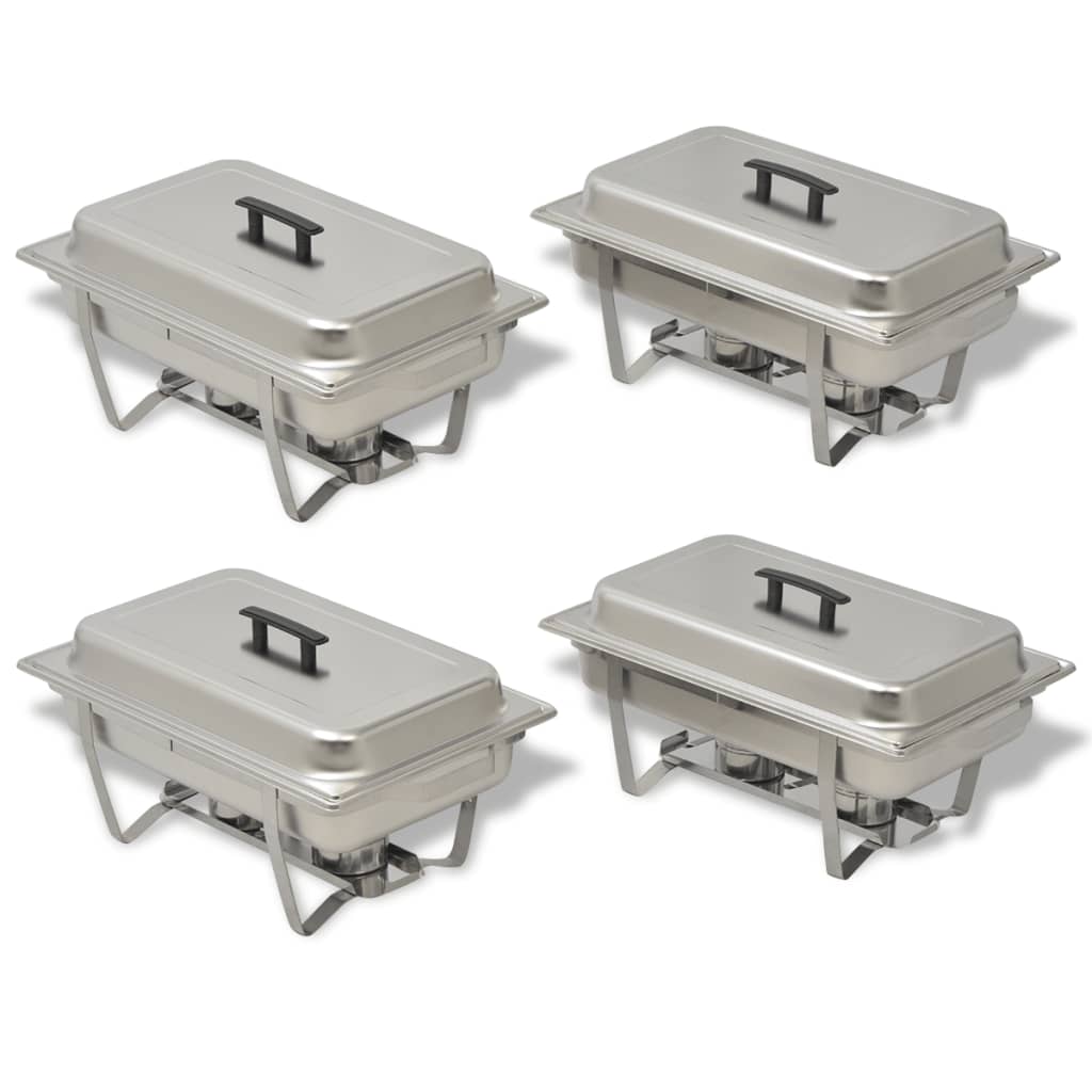 vidaXL Set vase încălzire mâncare, 4 piese, oțel inoxidabil vidaXL Set vase încălzire mâncare, 4 piese, oțel inoxidabil