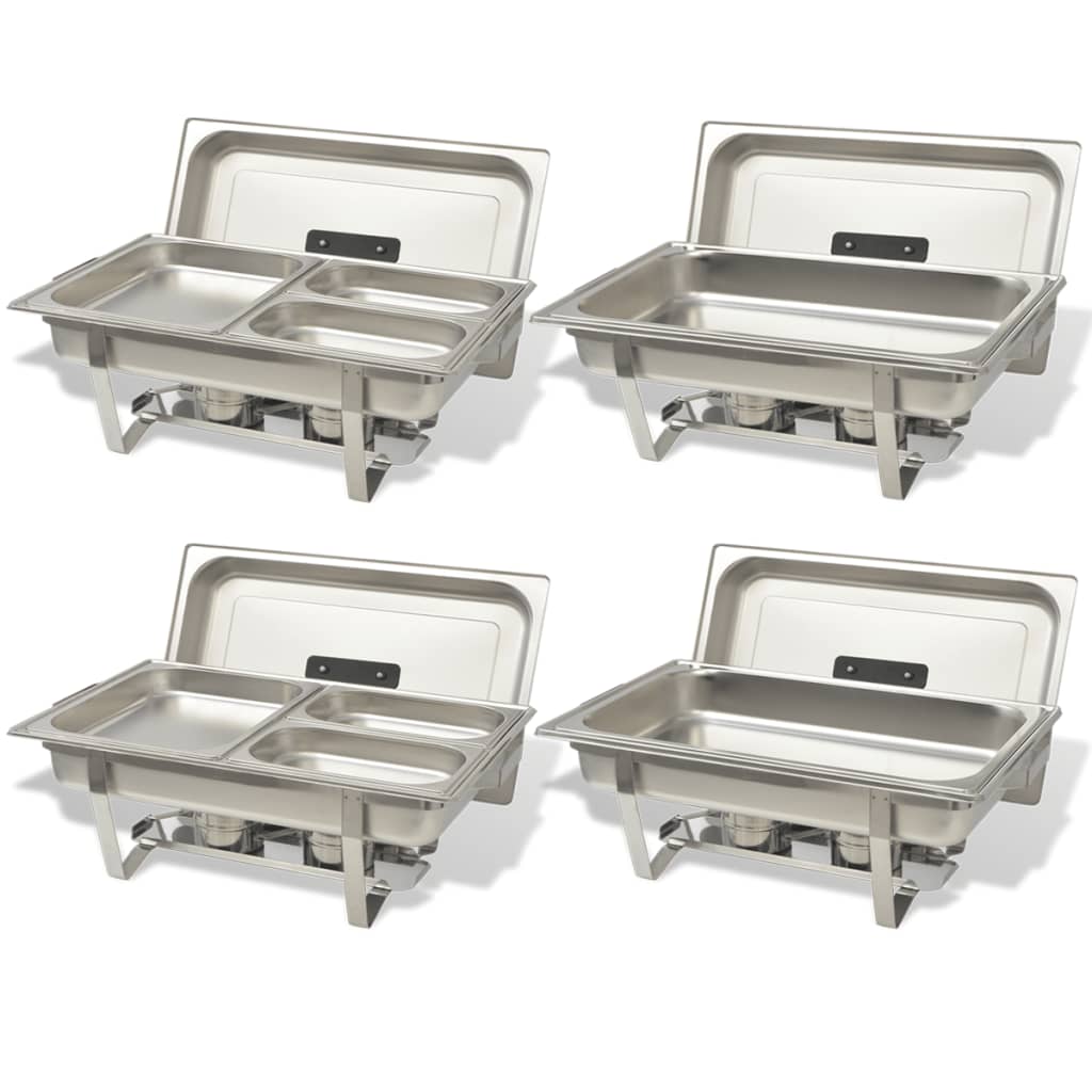 vidaXL Set vase încălzire mâncare, 4 piese, oțel inoxidabil vidaXL Set vase încălzire mâncare, 4 piese, oțel inoxidabil