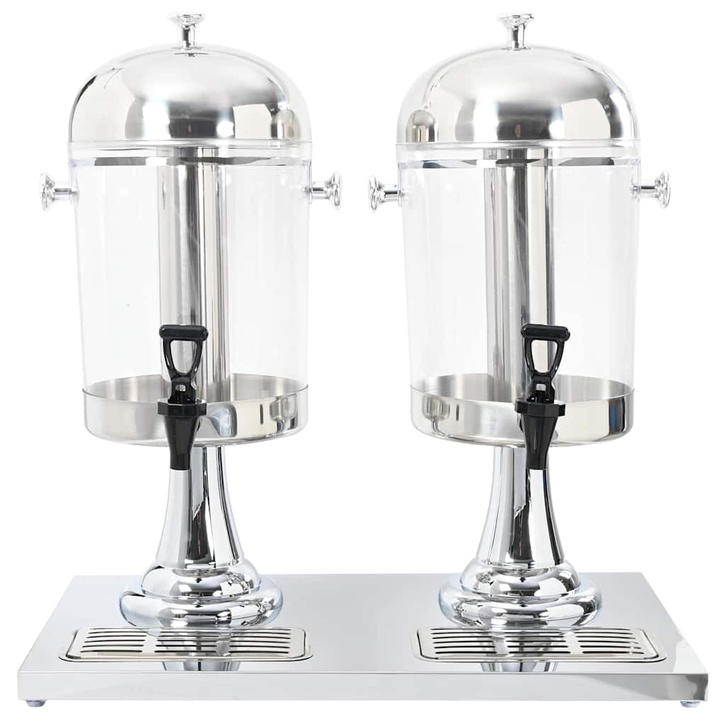 vidaXL Dozator dublu de suc din oțel inoxidabil 2 x 8 L vidaXL Dozator dublu de suc din oțel inoxidabil 2 x 8 L