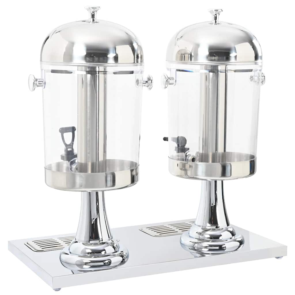 vidaXL Dozator dublu de suc din oțel inoxidabil 2 x 8 L vidaXL Dozator dublu de suc din oțel inoxidabil 2 x 8 L