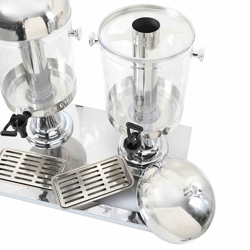 vidaXL Dozator dublu de suc din oțel inoxidabil 2 x 8 L vidaXL Dozator dublu de suc din oțel inoxidabil 2 x 8 L