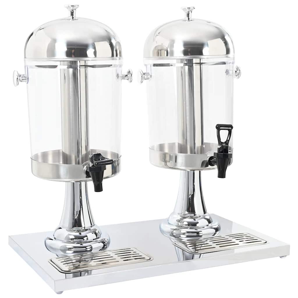 vidaXL Dozator dublu de suc din oțel inoxidabil 2 x 8 L vidaXL Dozator dublu de suc din oțel inoxidabil 2 x 8 L