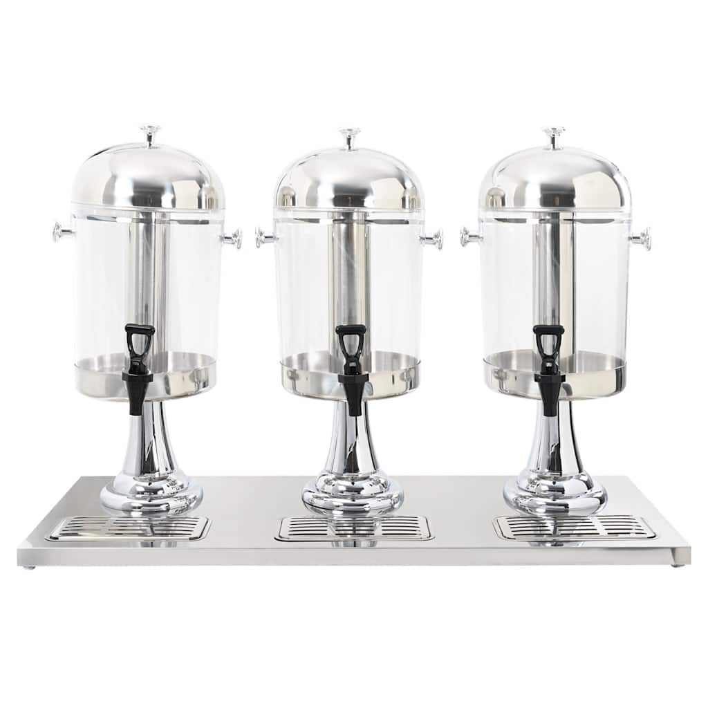 vidaXL Dozator triplu de suc, oțel inoxidabil, 3 x 8 L vidaXL Dozator triplu de suc, oțel inoxidabil, 3 x 8 L