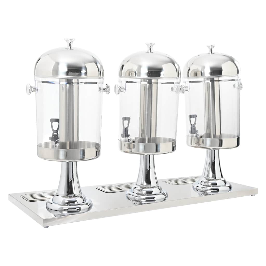 vidaXL Dozator triplu de suc, oțel inoxidabil, 3 x 8 L vidaXL Dozator triplu de suc, oțel inoxidabil, 3 x 8 L