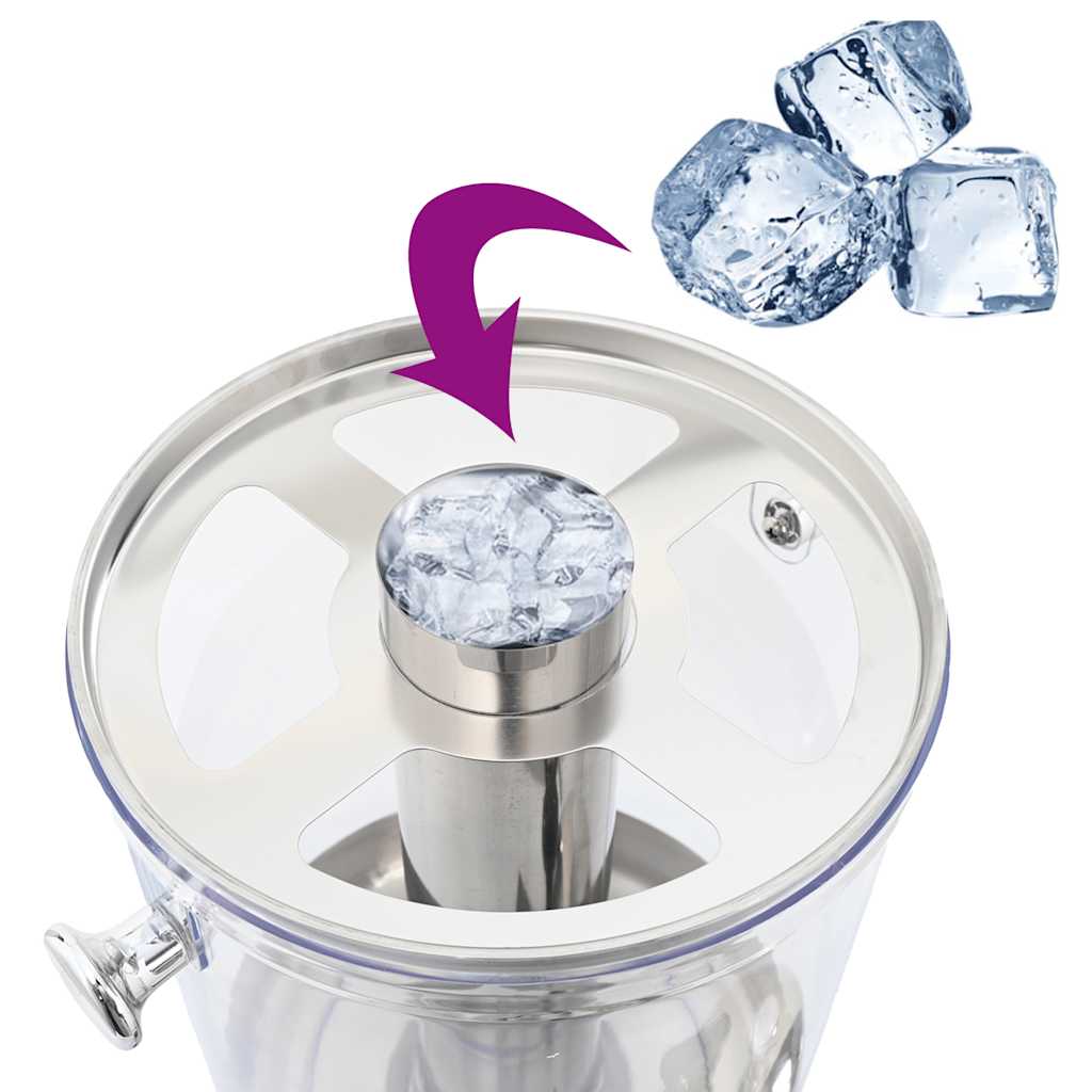 vidaXL Dozator triplu de suc, oțel inoxidabil, 3 x 8 L vidaXL Dozator triplu de suc, oțel inoxidabil, 3 x 8 L