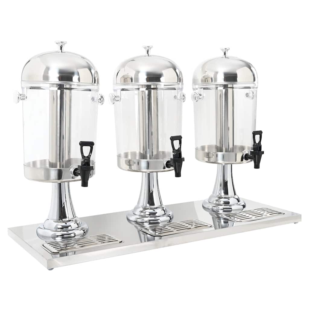 vidaXL Dozator triplu de suc, oțel inoxidabil, 3 x 8 L vidaXL Dozator triplu de suc, oțel inoxidabil, 3 x 8 L