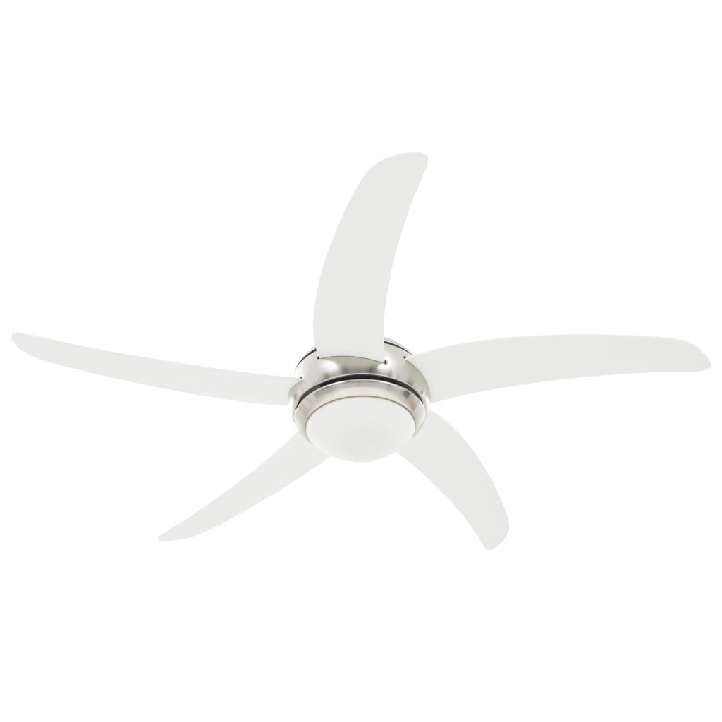 vidaXL Ventilator tavan decorativ cu iluminare, 128 cm, alb vidaXL Ventilator tavan decorativ cu iluminare, 128 cm, alb