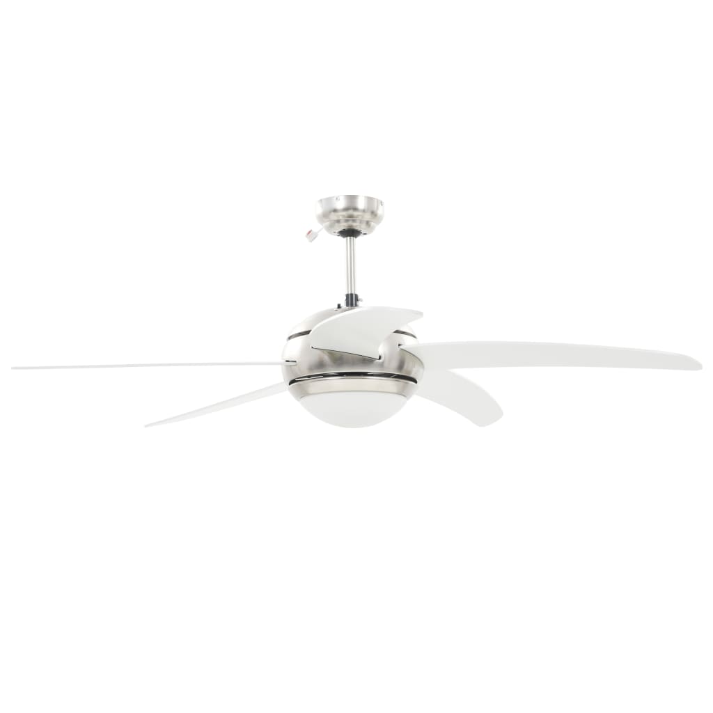 vidaXL Ventilator tavan decorativ cu iluminare, 128 cm, alb vidaXL Ventilator tavan decorativ cu iluminare, 128 cm, alb
