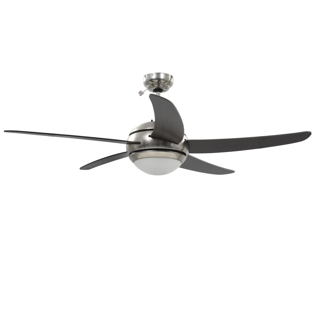 vidaXL Ventilator tavan decorativ cu iluminare, 128 cm, maro vidaXL Ventilator tavan decorativ cu iluminare, 128 cm, maro