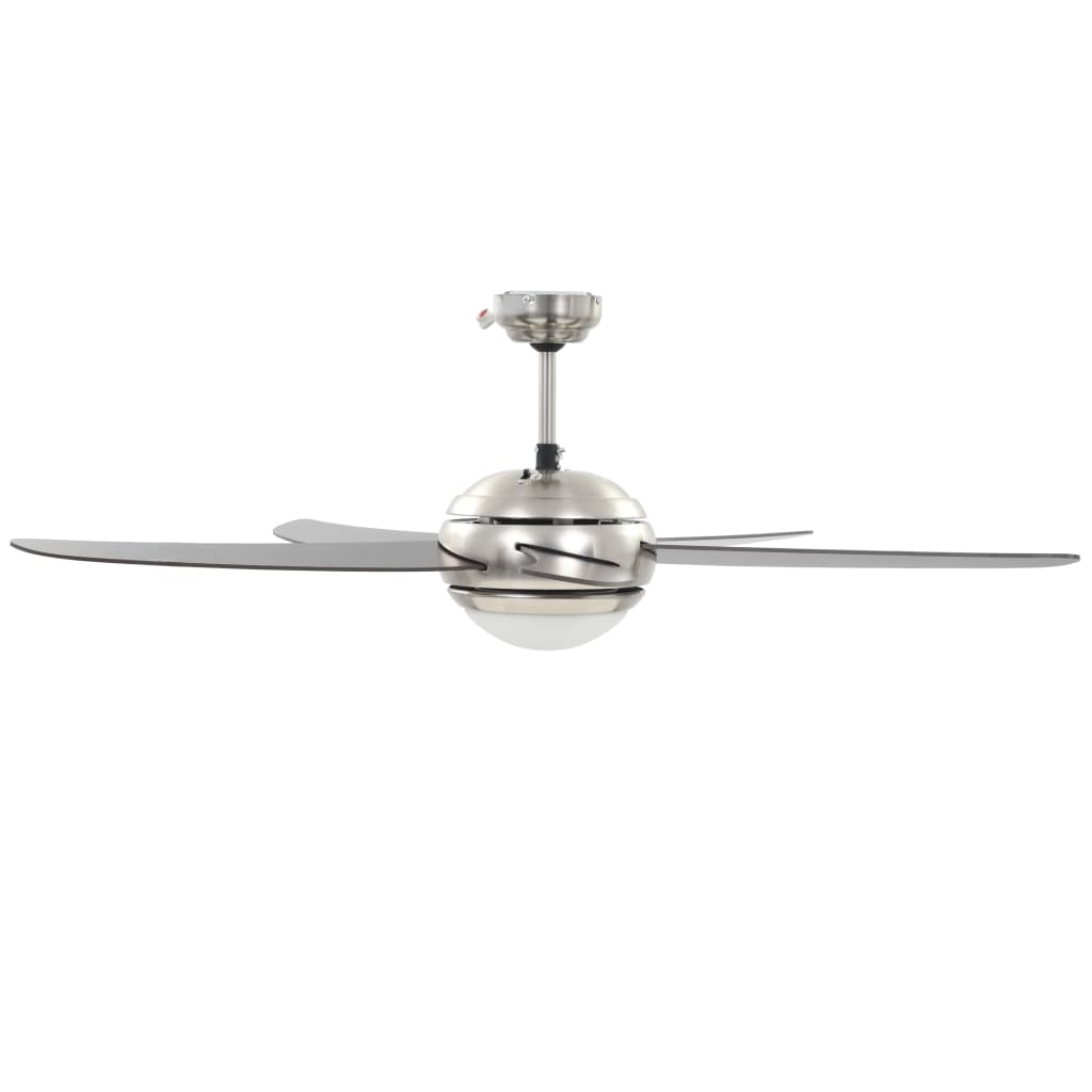 vidaXL Ventilator tavan decorativ cu iluminare, 128 cm, maro vidaXL Ventilator tavan decorativ cu iluminare, 128 cm, maro