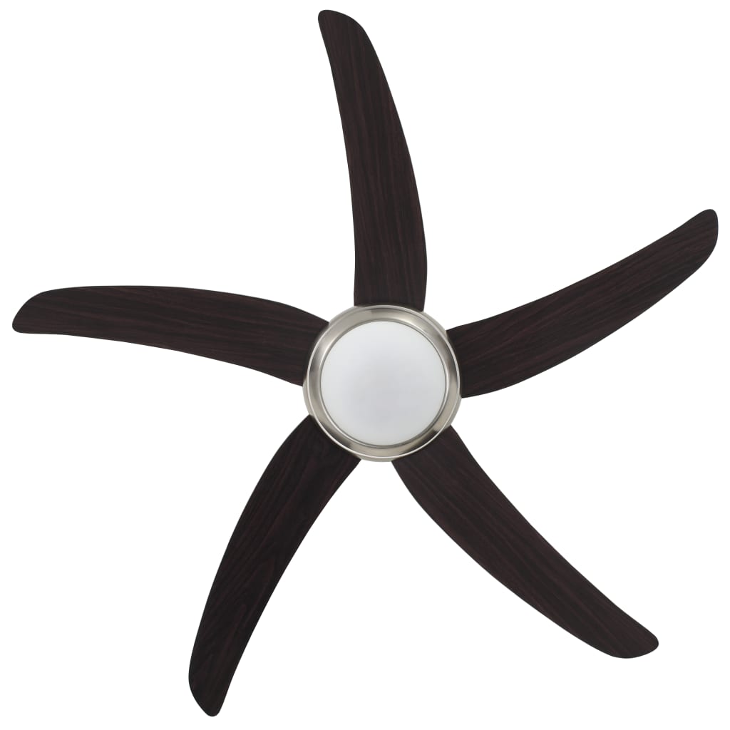 vidaXL Ventilator tavan decorativ cu iluminare, 128 cm, maro vidaXL Ventilator tavan decorativ cu iluminare, 128 cm, maro