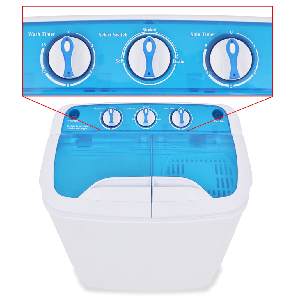 vidaXL Mașină de spălat mini, cuvă dublă, 5,6 kg vidaXL Mașină de spălat mini, cuvă dublă, 5,6 kg