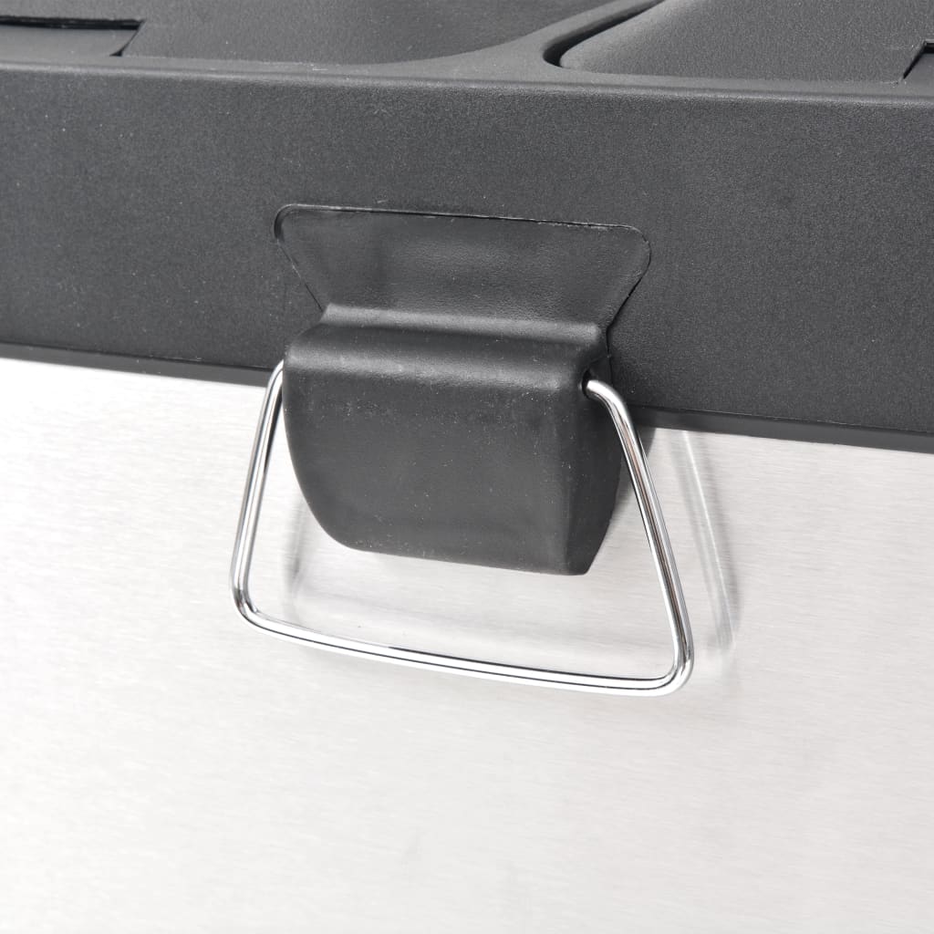 vidaXL Coș gunoi cu pedale pentru reciclare, oțel inoxidabil, 36 L vidaXL Coș gunoi cu pedale pentru reciclare, oțel inoxidabil, 36 L