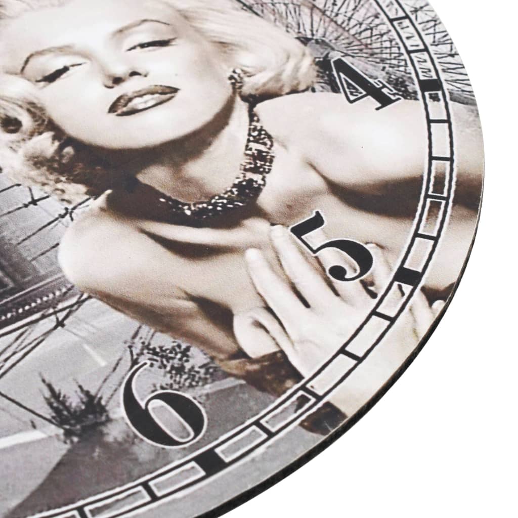 vidaXL Ceas de perete vintage Marilyn Monroe, 30 cm vidaXL Ceas de perete vintage Marilyn Monroe, 30 cm