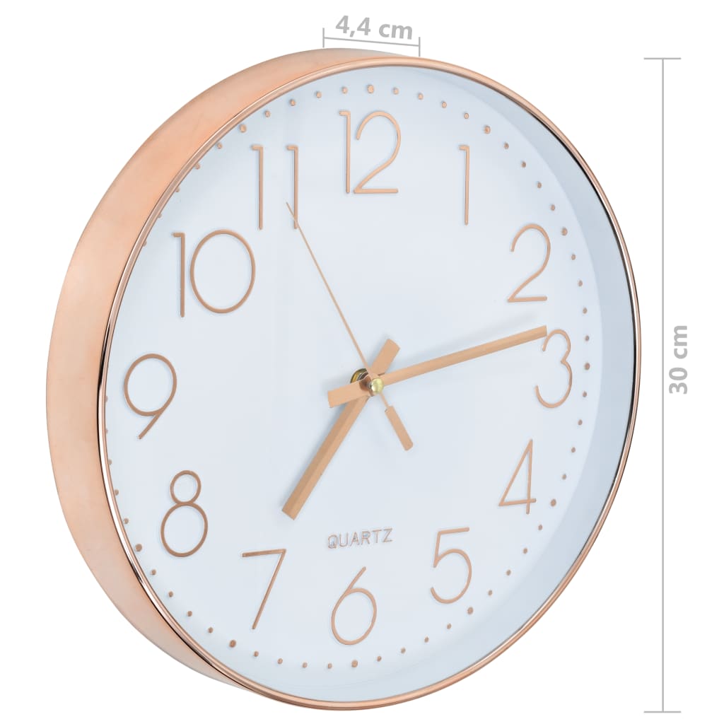 vidaXL Ceas de perete, auriu rose, 30 cm