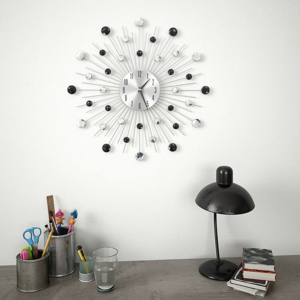 vidaXL Ceas de perete, mecanism cuarț, 50 cm, design modern vidaXL Ceas de perete, mecanism cuarț, 50 cm, design modern