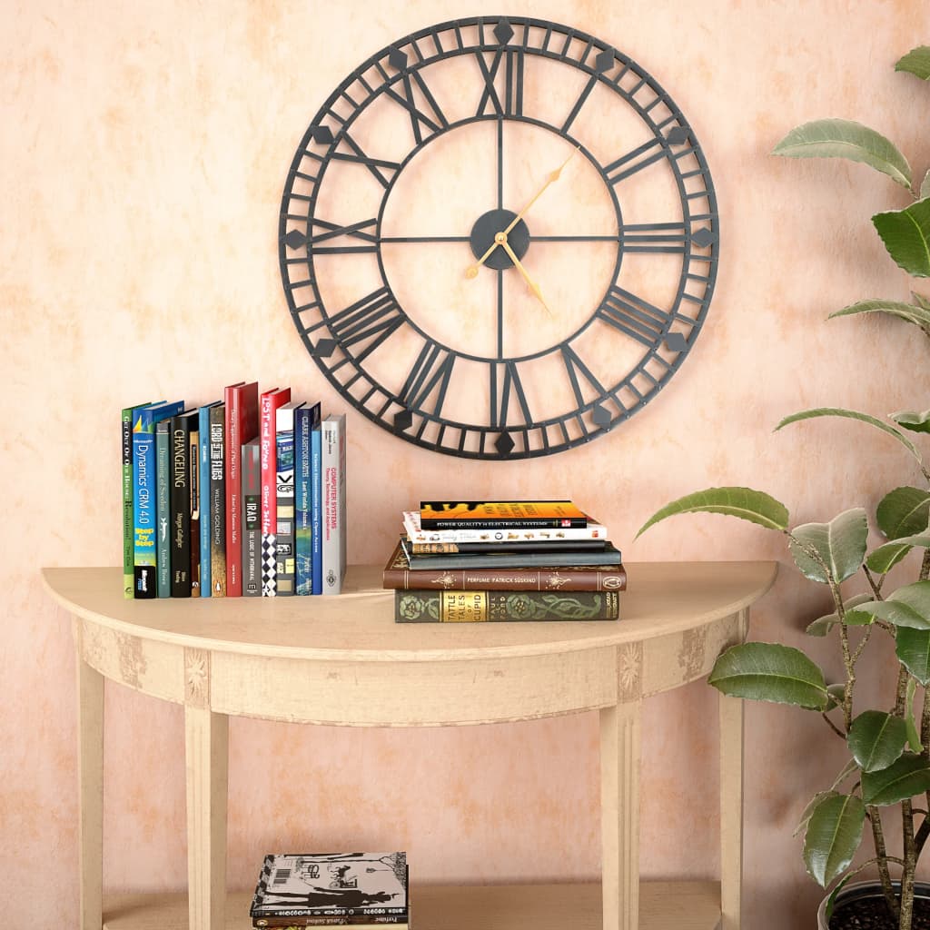 vidaXL Ceas de perete vintage, cu cuarț, mecanism metal, 60 cm, XXL vidaXL Ceas de perete vintage, cu cuarț, mecanism metal, 60 cm, XXL