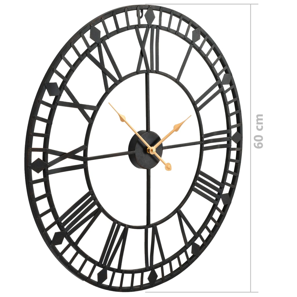 vidaXL Ceas de perete vintage, cu cuarț, mecanism metal, 60 cm, XXL vidaXL Ceas de perete vintage, cu cuarț, mecanism metal, 60 cm, XXL