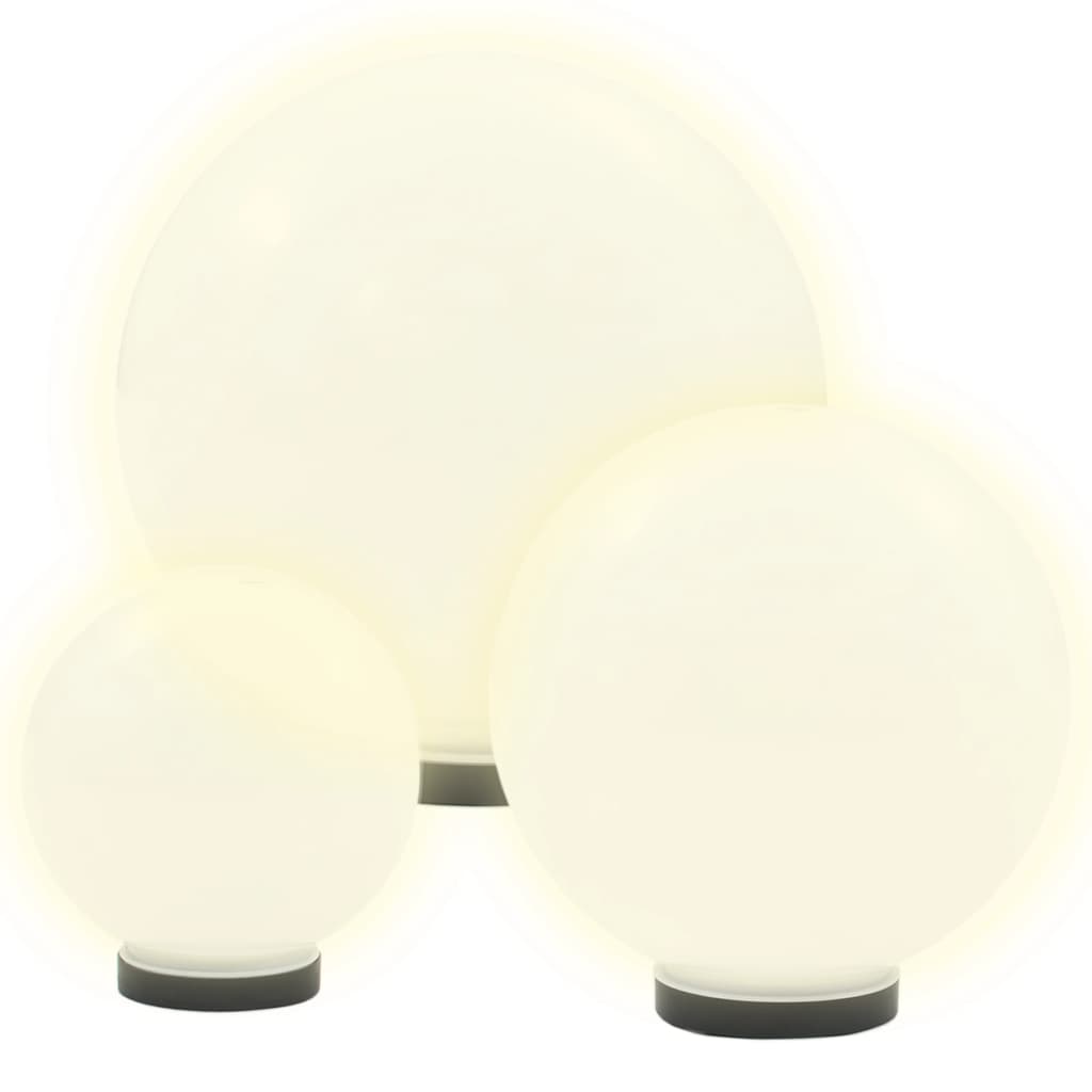 vidaXL Lămpi bol cu LED 3 buc., sferice, 20/30/40 cm, PMMA vidaXL Lămpi bol cu LED 3 buc., sferice, 20/30/40 cm, PMMA