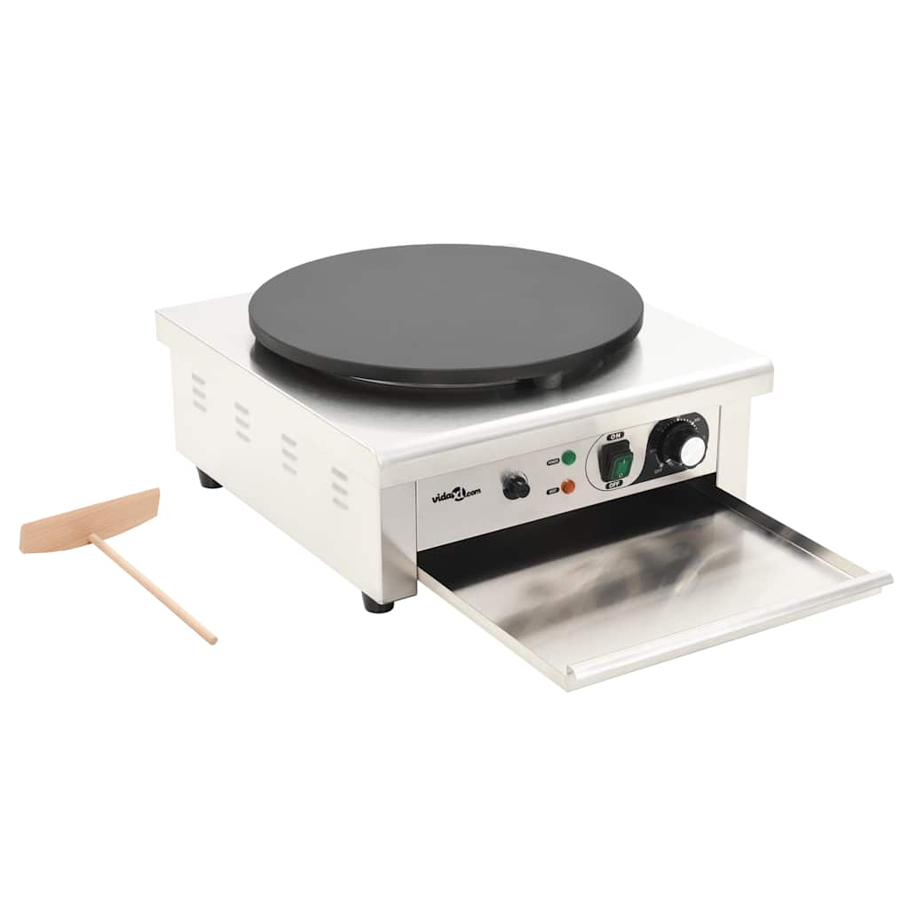 vidaXL Aparat electric de clătite cu tavă retractabilă, 40 cm, 3000 W vidaXL Aparat electric de clătite cu tavă retractabilă, 40 cm, 3000 W
