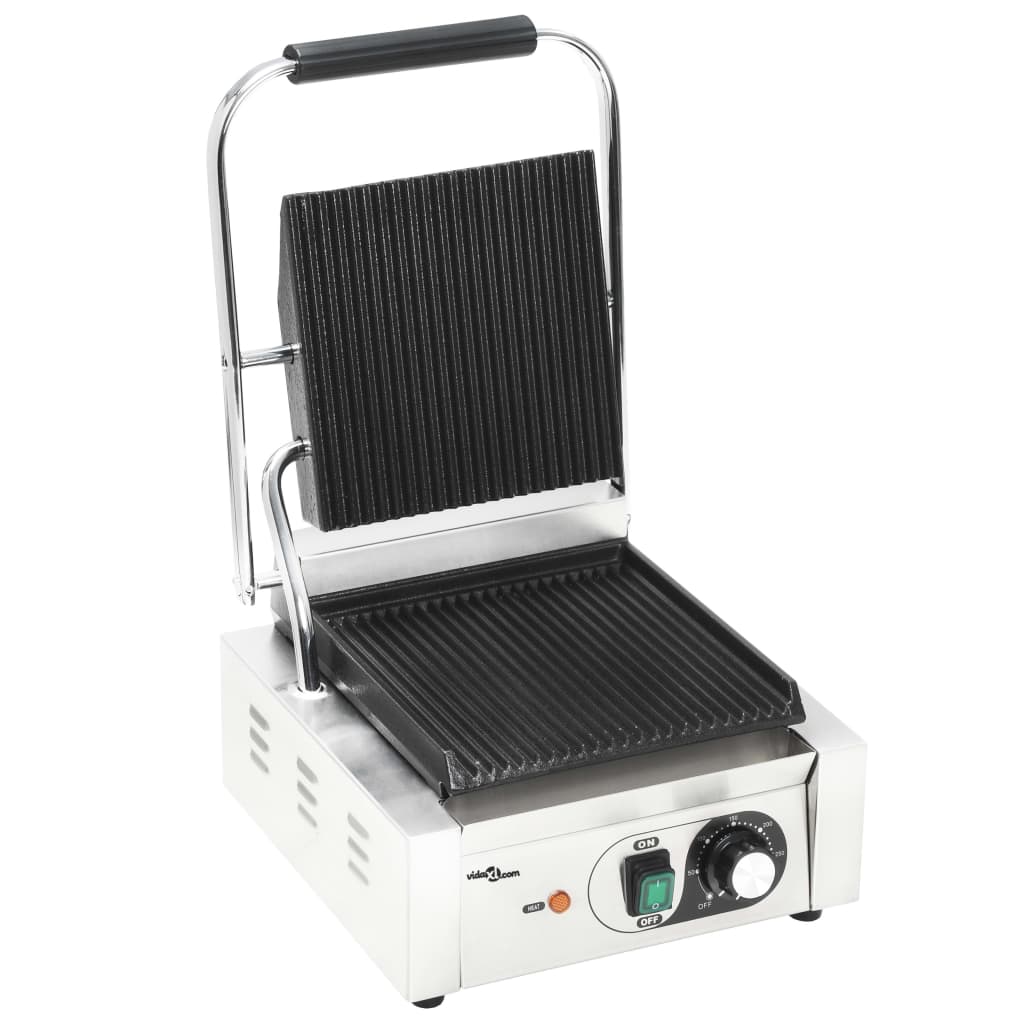 vidaXL Grill Panini cu striații, 31x30,5x20 cm, inox, 1800 W vidaXL Grill Panini cu striații, 31x30,5x20 cm, inox, 1800 W