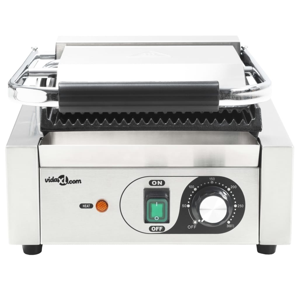 vidaXL Grill Panini cu striații, 31x30,5x20 cm, inox, 1800 W vidaXL Grill Panini cu striații, 31x30,5x20 cm, inox, 1800 W