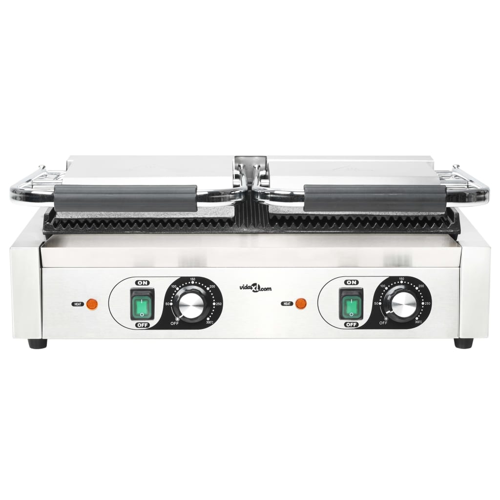 vidaXL Grill Panini dublu cu striații, 57x30,5x20 cm, 3600 W vidaXL Grill Panini dublu cu striații, 57x30,5x20 cm, 3600 W