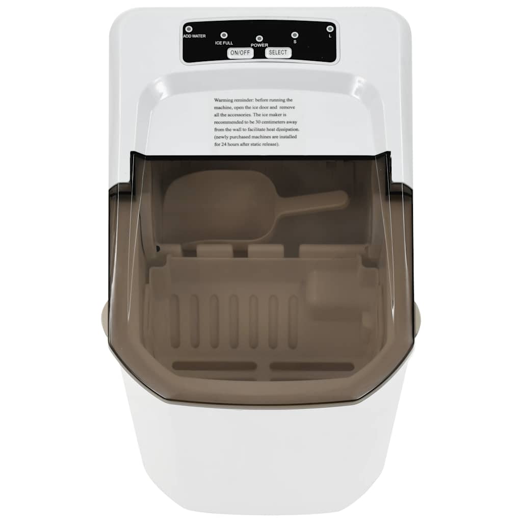 vidaXL Aparat de făcut cuburi de gheață, alb, 1,4 L, 15 kg / 24 h