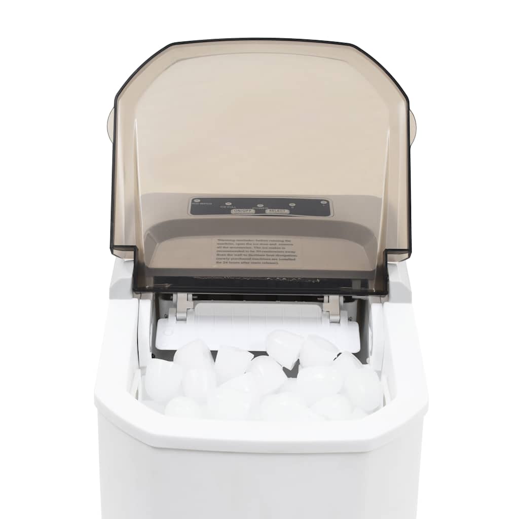 vidaXL Aparat de făcut cuburi de gheață, alb, 1,4 L, 15 kg / 24 h