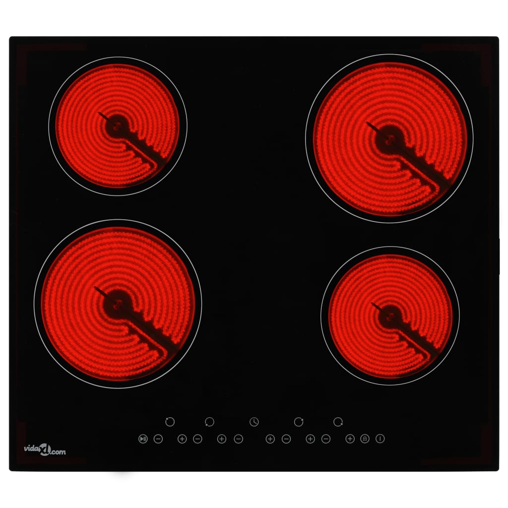 vidaXL Plită ceramică cu 4 arzătoare, control tactil, 6000 W