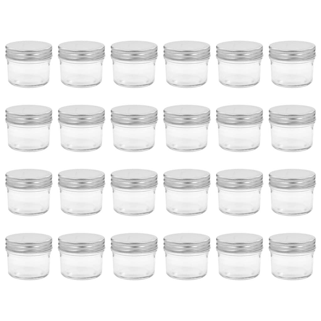 vidaXL Borcane din sticlă pentru gem cu capac argintiu 24 buc. 110 ml vidaXL Borcane din sticlă pentru gem cu capac argintiu 24 buc. 110 ml