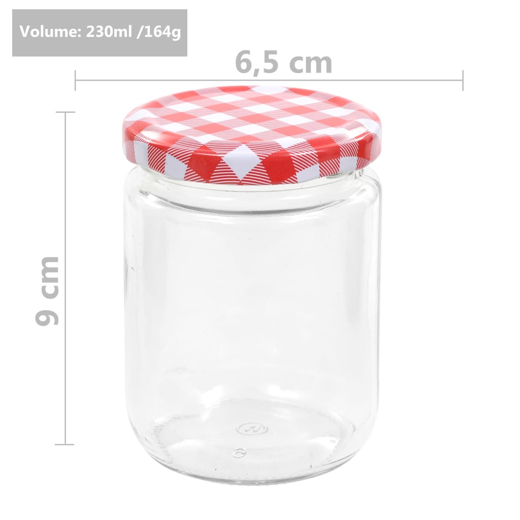 vidaXL Borcane de sticlă pentru gem capace alb & roșu 96 buc. 230 ml vidaXL Borcane de sticlă pentru gem capace alb & roșu 96 buc. 230 ml