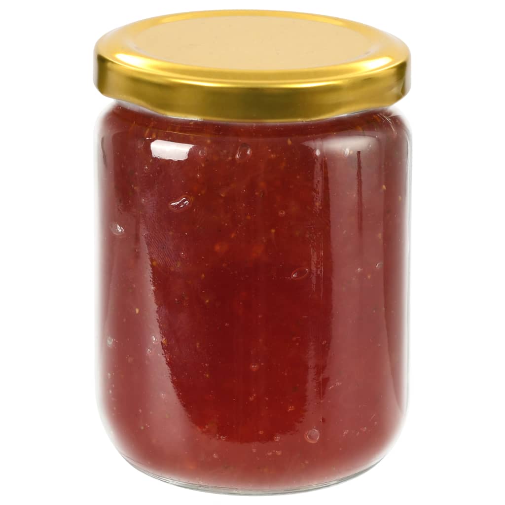 vidaXL Borcane din sticlă pentru gem, capac auriu, 48 buc., 230 ml vidaXL Borcane din sticlă pentru gem, capac auriu, 48 buc., 230 ml