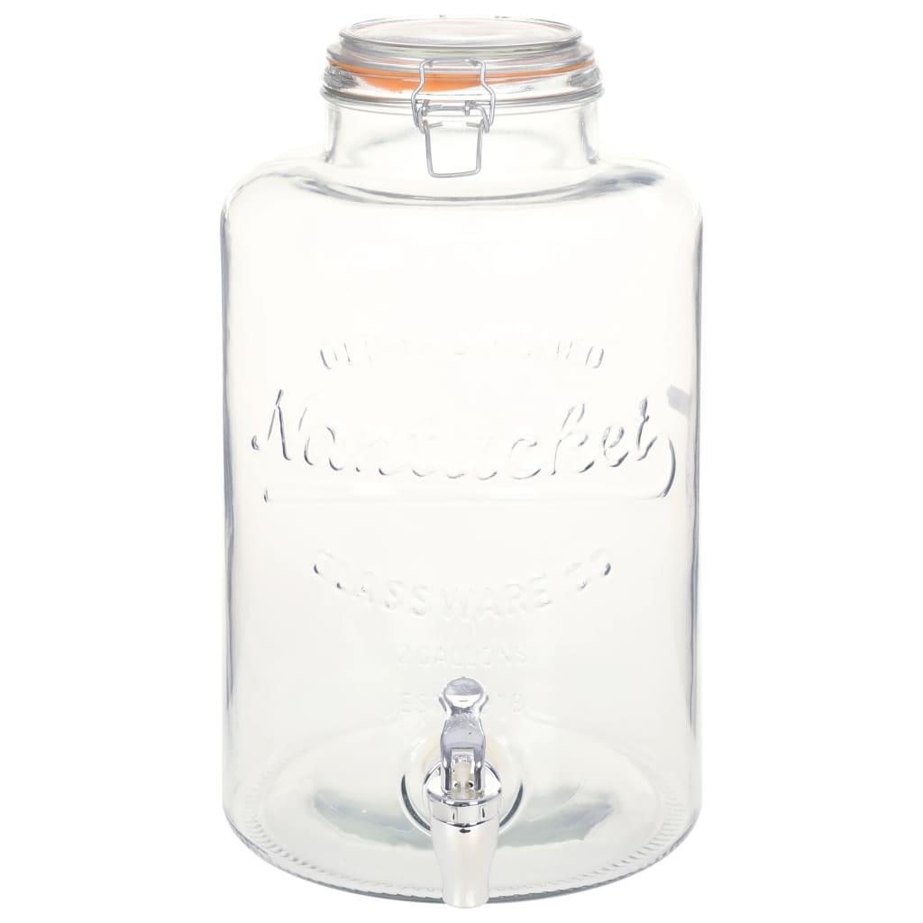 vidaXL Dozator de apă XXL cu robinet, transparent, 8 L, sticlă vidaXL Dozator de apă XXL cu robinet, transparent, 8 L, sticlă