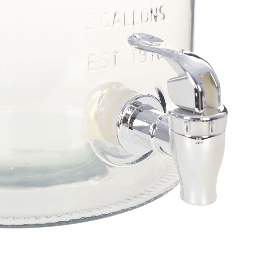 vidaXL Dozator de apă XXL cu robinet, transparent, 8 L, sticlă vidaXL Dozator de apă XXL cu robinet, transparent, 8 L, sticlă