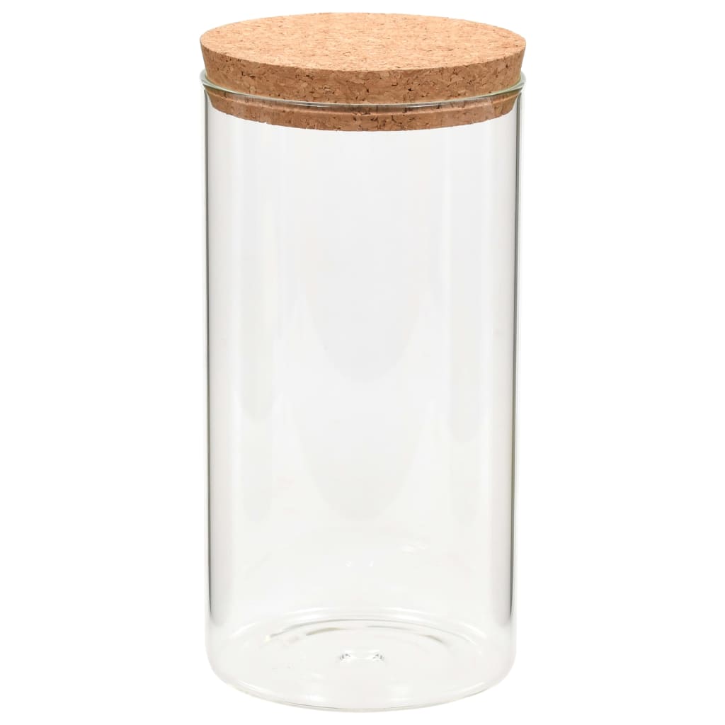 vidaXL Borcane din sticlă depozitare, capac de plută, 6 buc., 1100 ml vidaXL Borcane din sticlă depozitare, capac de plută, 6 buc., 1100 ml
