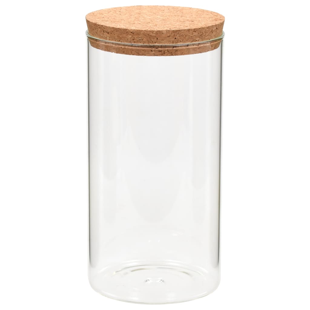 vidaXL Borcane din sticlă depozitare, capac de plută, 6 buc., 1400 ml vidaXL Borcane din sticlă depozitare, capac de plută, 6 buc., 1400 ml