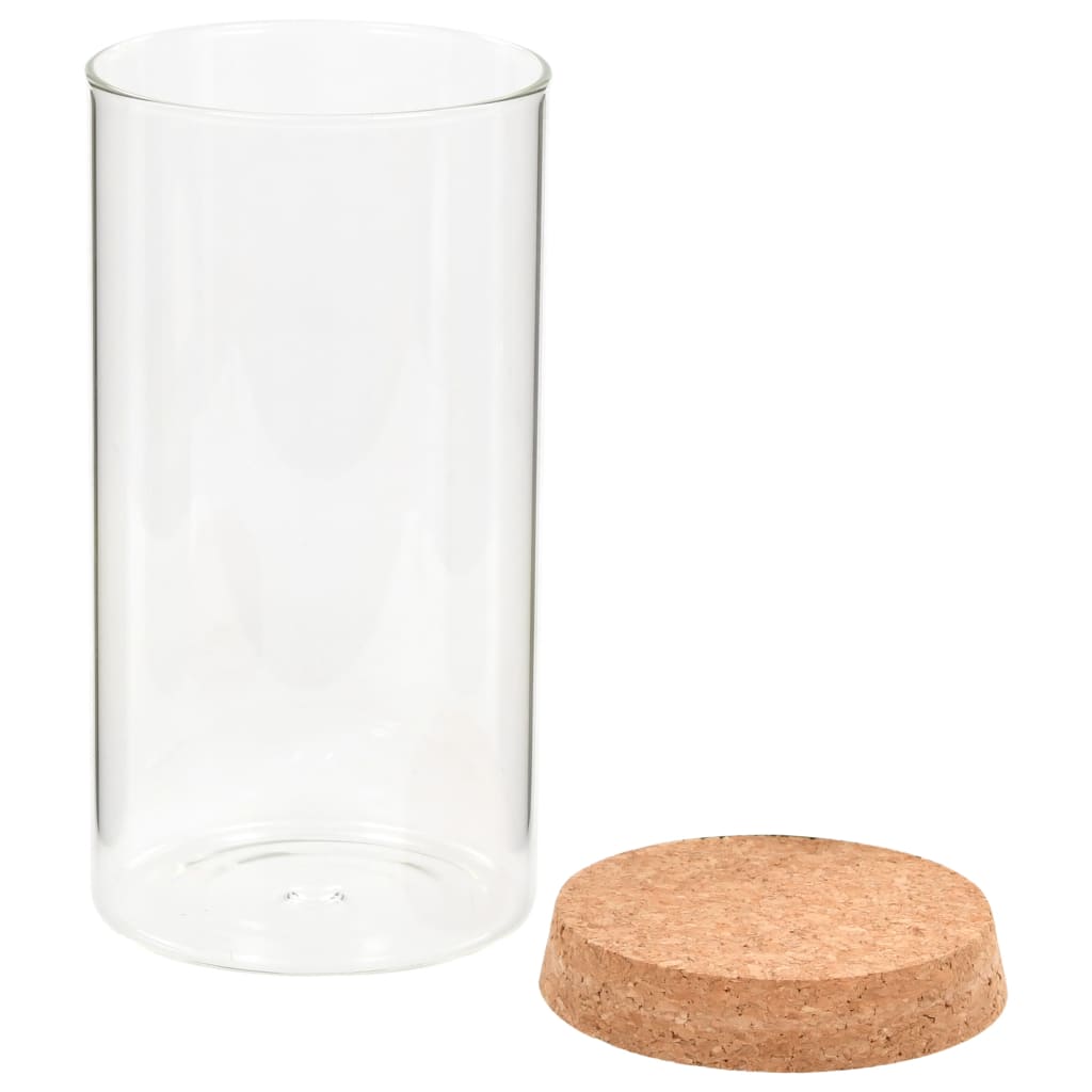 vidaXL Borcane din sticlă depozitare, capac de plută, 6 buc., 1400 ml vidaXL Borcane din sticlă depozitare, capac de plută, 6 buc., 1400 ml