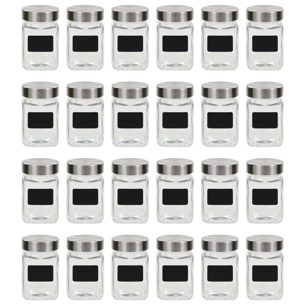 vidaXL Borcane de depozitare cu etichetă, 24 buc., 300 ml vidaXL Borcane de depozitare cu etichetă, 24 buc., 300 ml
