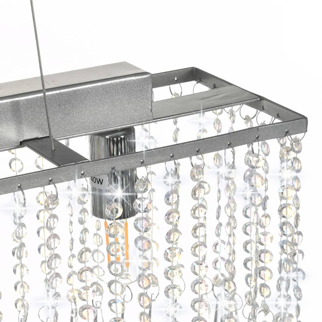 vidaXL Lustră cu mărgele de cristal, argintiu, 104 cm, E14 vidaXL Lustră cu mărgele de cristal, argintiu, 104 cm, E14