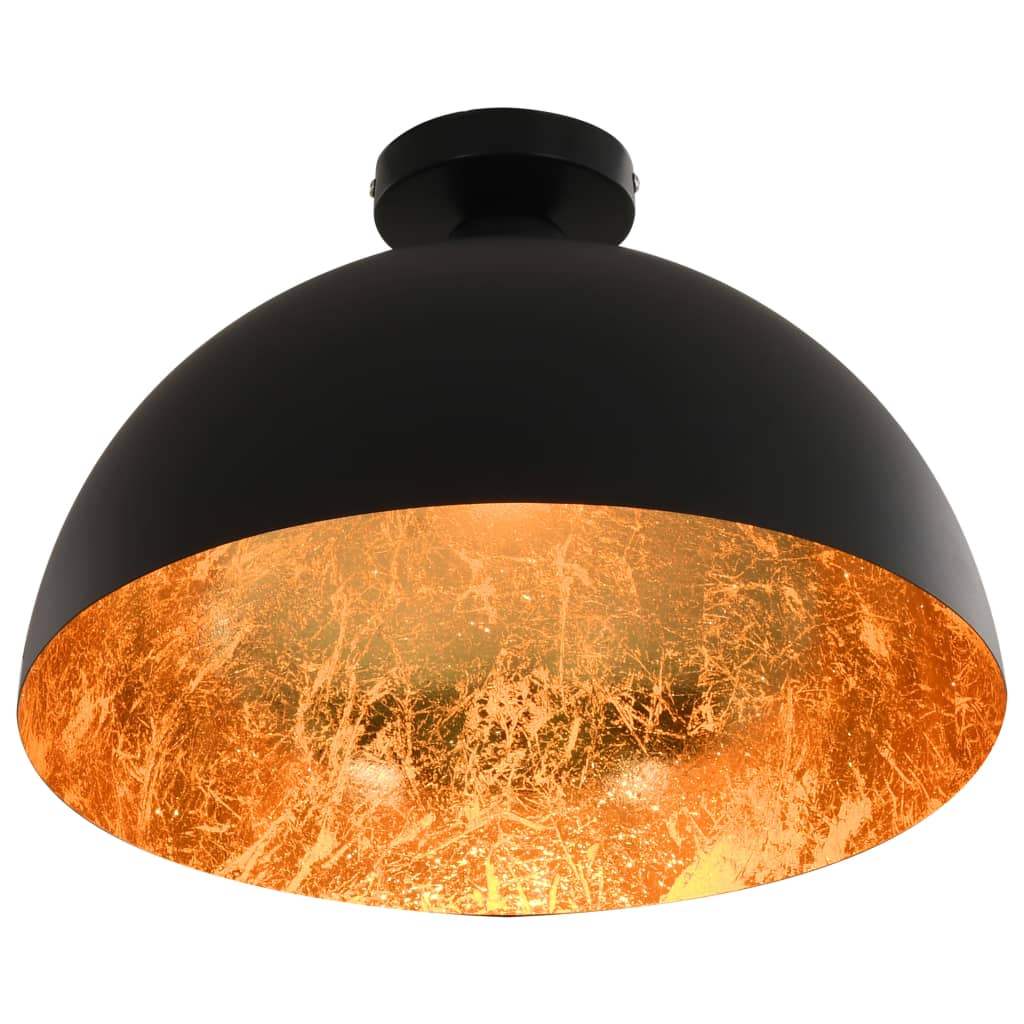 vidaXL Lustre, 2 buc., negru și auriu, semisferic, E27 vidaXL Lustre, 2 buc., negru și auriu, semisferic, E27