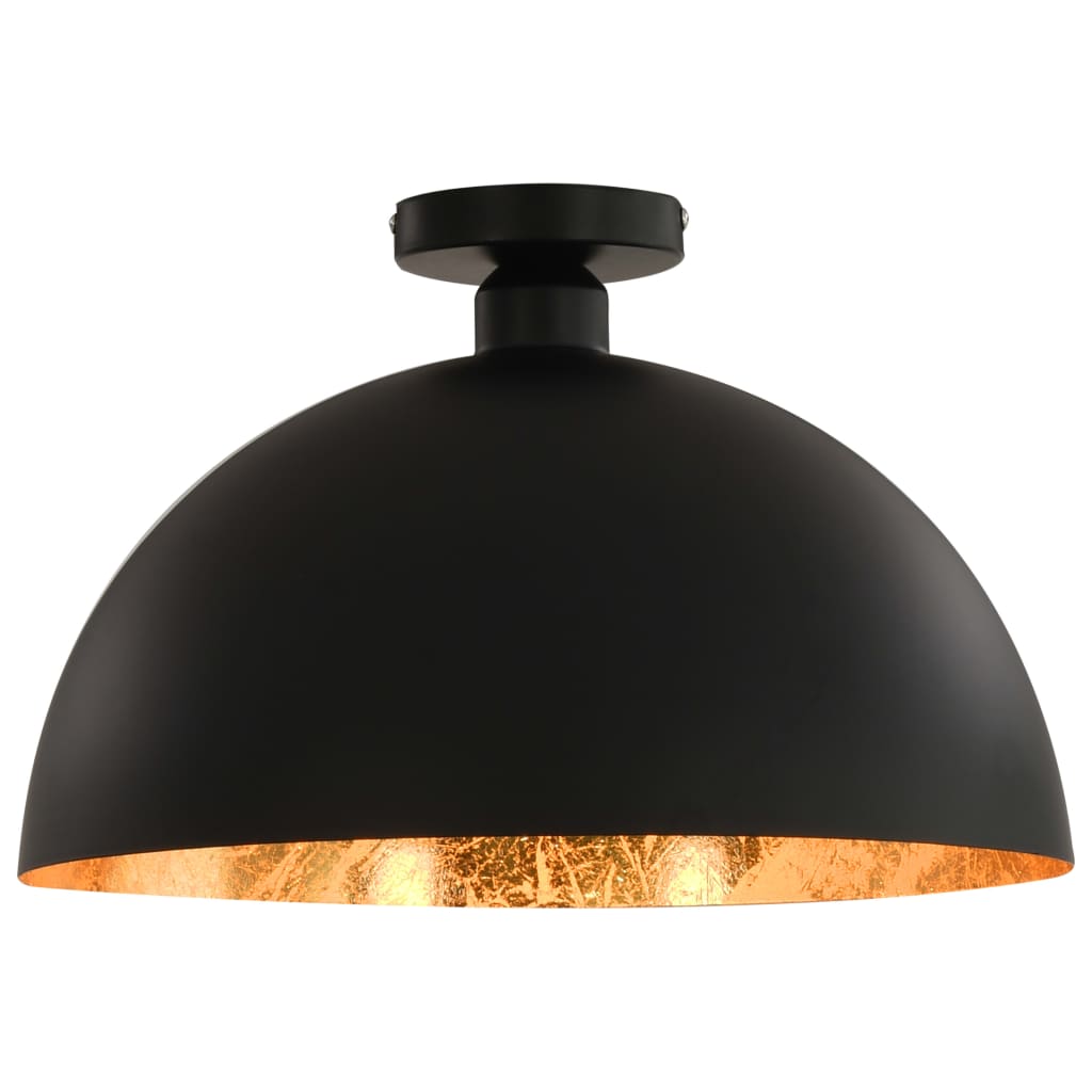 vidaXL Lustre, 2 buc., negru și auriu, semisferic, E27 vidaXL Lustre, 2 buc., negru și auriu, semisferic, E27