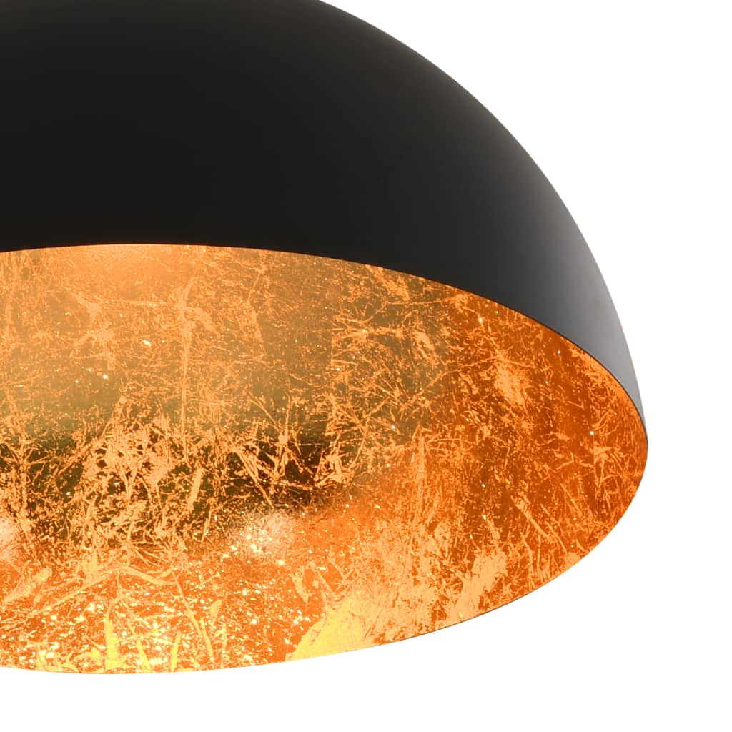 vidaXL Lustre, 2 buc., negru și auriu, semisferic, E27 vidaXL Lustre, 2 buc., negru și auriu, semisferic, E27