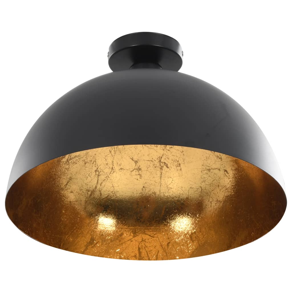 vidaXL Lustre, 2 buc., negru și auriu, semisferic, E27 vidaXL Lustre, 2 buc., negru și auriu, semisferic, E27