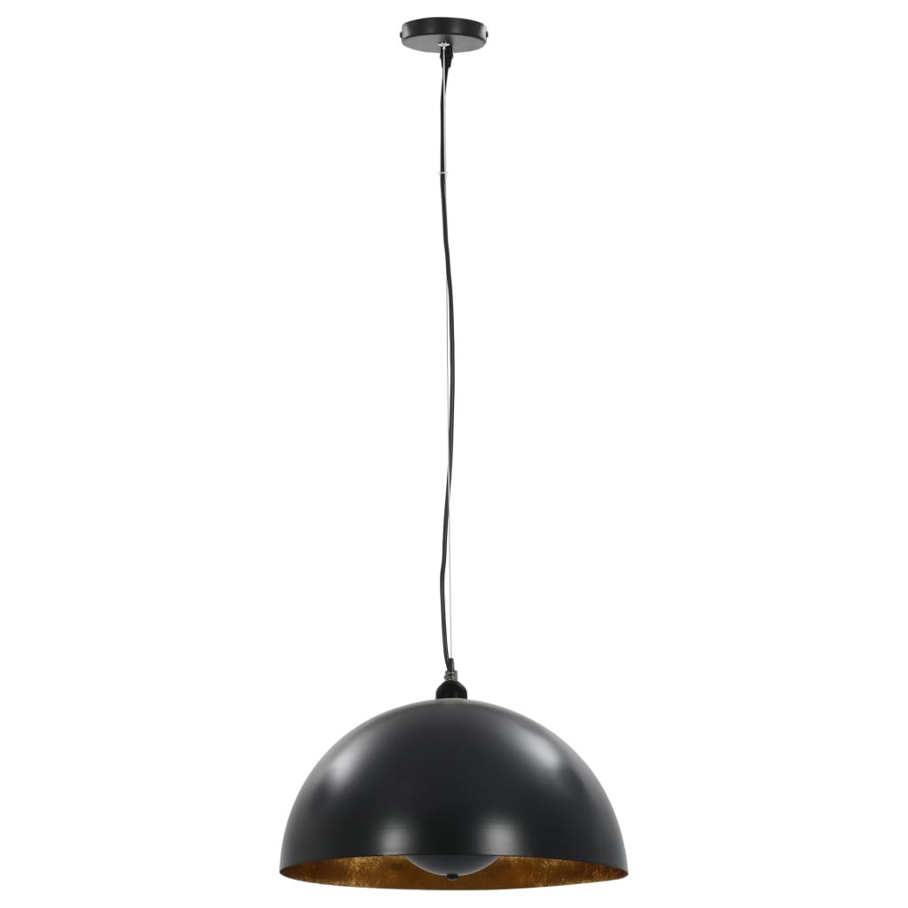 vidaXL Lustre, 2 buc., negru și auriu, semisferic, 40 cm, E27 vidaXL Lustre, 2 buc., negru și auriu, semisferic, 40 cm, E27