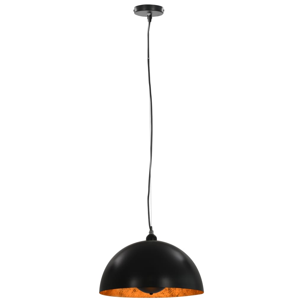 vidaXL Lustre, 2 buc., negru și auriu, semisferic, 40 cm, E27 vidaXL Lustre, 2 buc., negru și auriu, semisferic, 40 cm, E27
