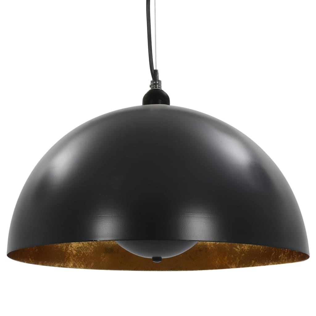 vidaXL Lustre, 2 buc., negru și auriu, semisferic, 40 cm, E27 vidaXL Lustre, 2 buc., negru și auriu, semisferic, 40 cm, E27