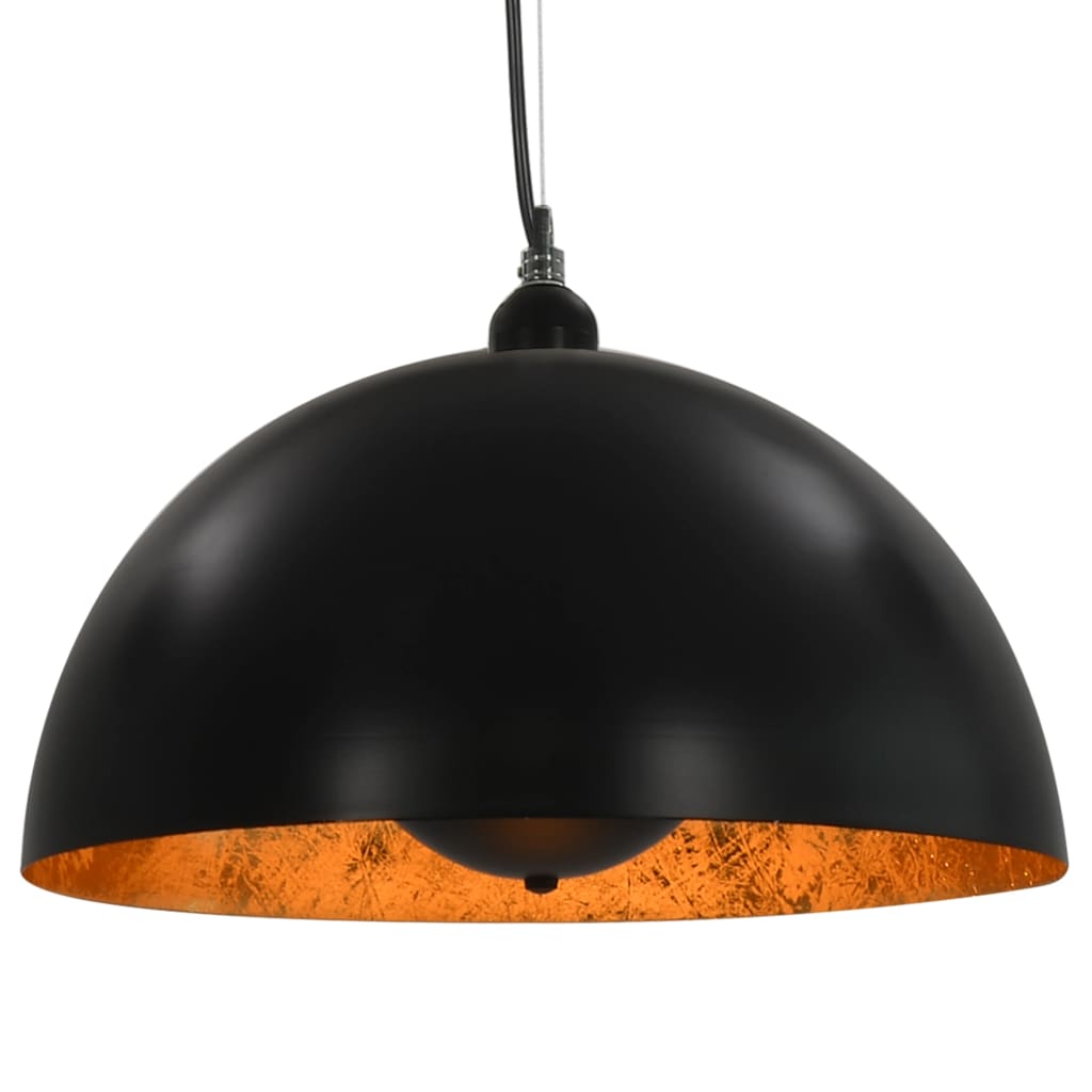 vidaXL Lustre, 2 buc., negru și auriu, semisferic, 40 cm, E27 vidaXL Lustre, 2 buc., negru și auriu, semisferic, 40 cm, E27