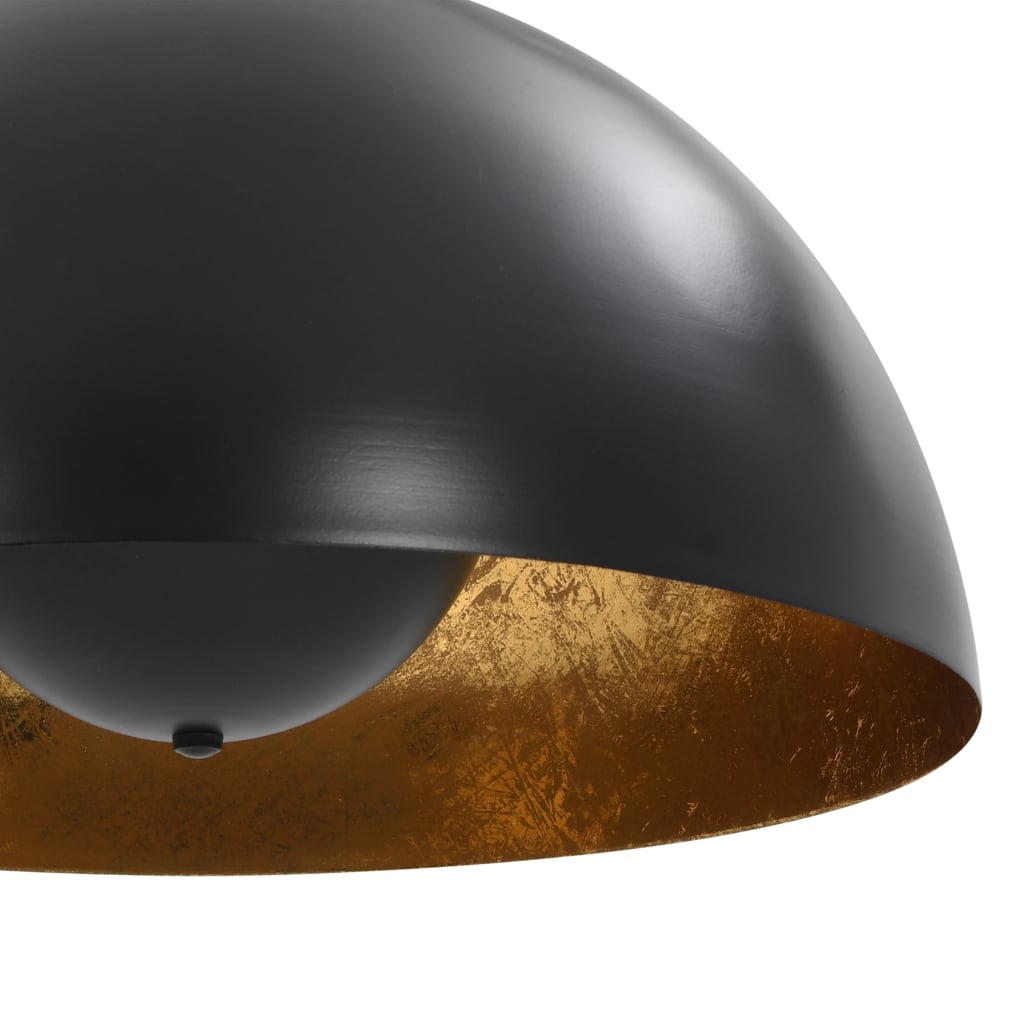 vidaXL Lustre, 2 buc., negru și auriu, semisferic, 40 cm, E27 vidaXL Lustre, 2 buc., negru și auriu, semisferic, 40 cm, E27