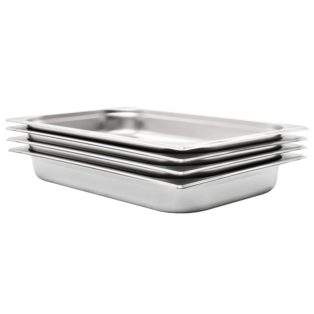 vidaXL Recipiente Gastronorm 4 buc. GN 1/1 65 mm oțel inoxidabil vidaXL Recipiente Gastronorm 4 buc. GN 1/1 65 mm oțel inoxidabil